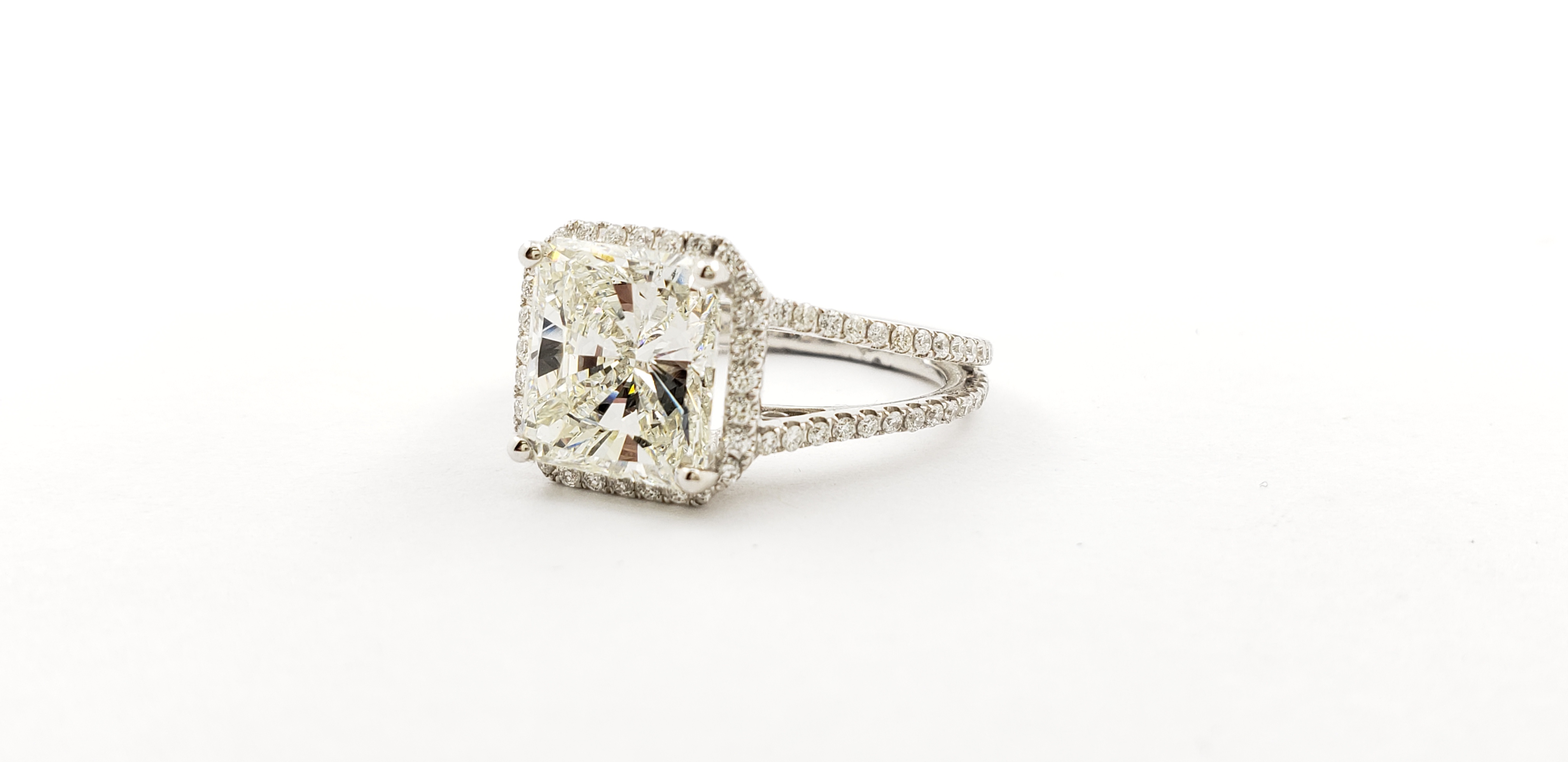 Radiant Diamond Ring with Halo